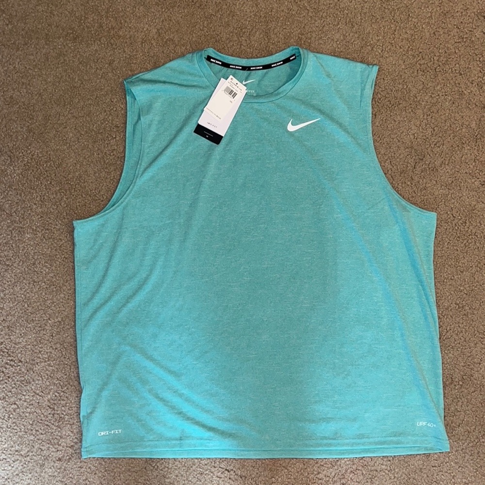 Men's Nike Swim Heathered Sleeveless Hydroguard Shirt 2XL